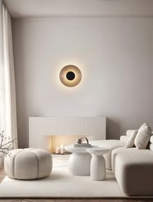 LED čierna nikel & dymové svietidlo na stenu Nous