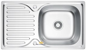 Erga HD, 1-komorový oceľový drez 760x430x160 mm, dekor hladký brúsený satén, ERG-MLS-HD7643