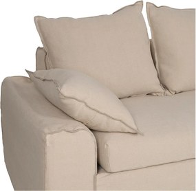 Krémová ľanová rohová pohovka (pravý roh/s leňoškou) – Ixia