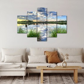 Obraz jazera s tŕstím (150x105 cm)