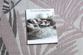 Koberec SISAL SION palmové listy, tropický 2837 ecru / ružový