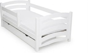 Detská posteľ MELA 80 x 160 cm, biela Rošt: S lamelovým roštom, Matrac: Matrac EASYSOFT 8 cm