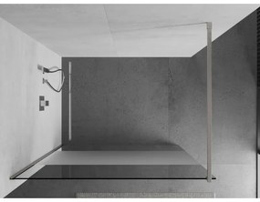 Mexen Kioto, sprchová zástena Walk-In 130 x 200 cm, 8mm číre sklo-námraza, brúsená oceľ profil, 800-130-101-97-35