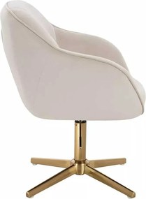 LuxuryForm DESIGN Stolička AVOLA VELUR na zlatom kríži - krémová