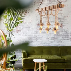 Luster na lanku EREBOS 6xE27/40W/230V hnedý