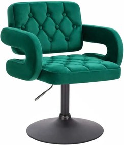 LuxuryForm DESIGN Stolička ADRIA VELUR na čiernom tanieri - zelená