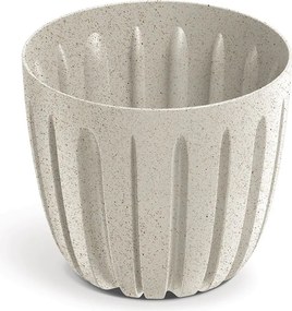 Plastový kvetináč WARIOS ECO WOOD biely matný