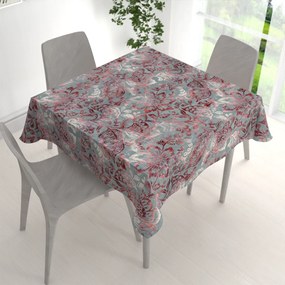 Biante Zamatový štvorcový obrus Tamara TMR-054 Abstraktné vínové kvety na sivozelenom 100x100 cm