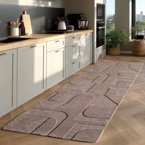 Svetlohnedý prateľný behúň 80x250 cm Pompei 1614 – Ayyildiz Carpets
