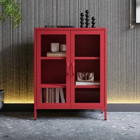 Vitrína GINA, 800 x 1015 x 400 mm, Modern: červená farba