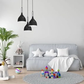 Luster na lanku NOAK 3xE27/15W/230V čierna/chróm