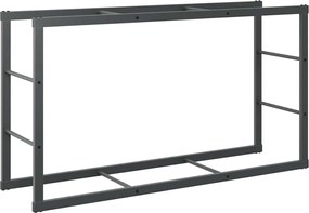 vidaXL Regál na krbové drevo, čierny 110x30x61 cm, oceľ