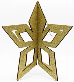 DECOLED Zlatá hviezda, 3D, 30 cm