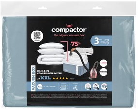 Vákuové plastové úložné boxy na oblečenie v súprave 3 ks 65x45x27 cm Blue Edition – Compactor