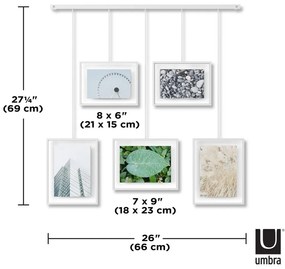 Biele kovové rámčeky na stenu v súprave 5 ks 79x43 cm Exhibit – Umbra