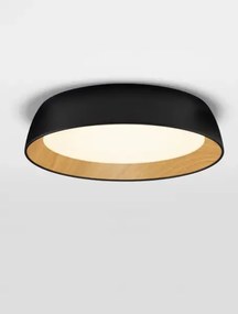 LED stmievateľné čierno-drevené dizajnové stropné svietidlo Sigi 45