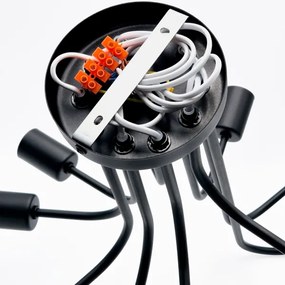 Prisadený luster TRINITY 10xE27/15W/230V čierna