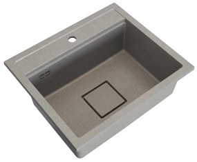 Gamma Quadro 5850, 1-komorový granitový drez 580x495x220 mm, béžová, GMA-ZLE000231