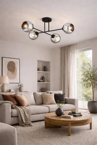 Brilagi - Prisadený luster DIOR 4xE27/60W/230V čierna/dymová sivá