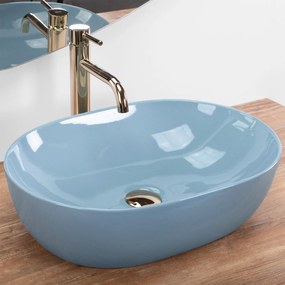 Rea Lisa, umývadlo na dosku 490x350x140 mm, svetlá modrá lesklá, REA-U6620