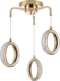 Toolight Toolight, LED závesné svietidlo G176-3CP, zlatá lesklá, OSW-07820