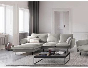 Svetlosivá rohová pohovka Cosmopolitan Design Vienna, ľavý roh