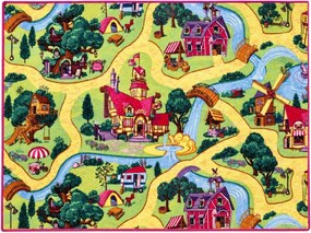 Vopi, Detský kusový koberec Rozprávková dedina, 140x200, viacfarebná, detská izba
