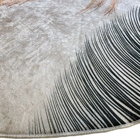 Okrúhly koberec Porte 2395 Koło GREY GOLD – sivá a žltá Rozmer: 120 cm