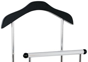 Autronic - Nemý sluha, výška 108 cm, MDF - čierny matný lak, kov - chróm, nosnosť 5 kg - 84444 BK AKCE