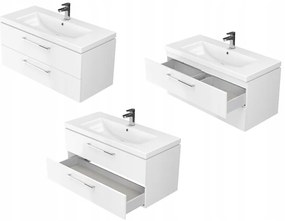 Cersanit Lara Como 80, závesná skrinka + keramické umývadlo, 794x447x460 mm, biela lesklá, S801-149-DSM
