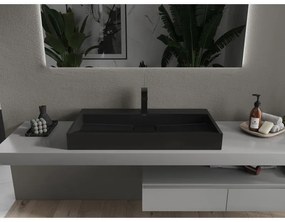 Mexen Ava, umývadlo na dosku z konglomerátu 1/O 90 x 46 cm, čierna matná, 23018071