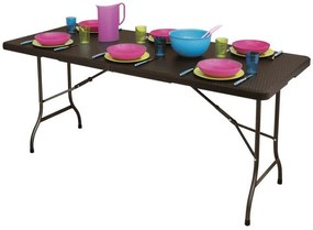 Skladací záhradný banketový cateringový stôl 180 cm - ratan