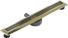 Mexen Flat 360°, nerezový sprchový žľab vzor M33 60 cm, zlatá lesklá, 1533060-40