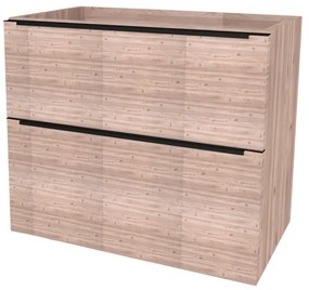Mereo, Mereo Mailo, kúpeľňová skrinka 61 cm, čierne madlo, Multidecor, Dub Nelson, MER-CN590SBDNLS