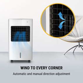 OneConcept Freeze Me, ochladzovač vzduchu, 75 W, 400 m³/h, 3 možnosti fúkania, diaľkový ovládač