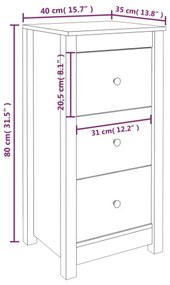vidaXL Komoda 40x35x80 cm borovicový masív-