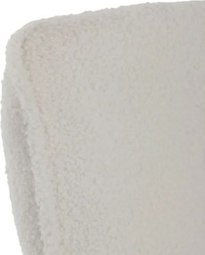Kreslo biele bouclé s podnožkou AK-319 WT2