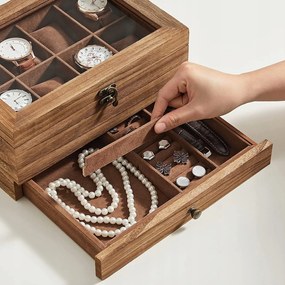 Úložný box na hodinky Vrangle hnedý