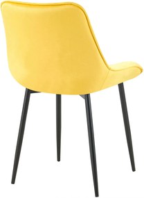 Jedálenská stolička Wallace - zamat - Žltá