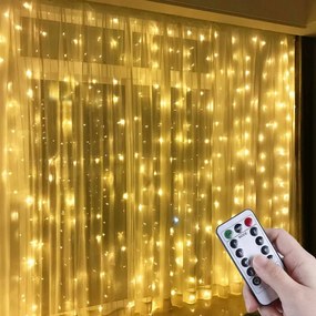 LED svetelný záves STAR RAIN 3x3 m, teplá biela