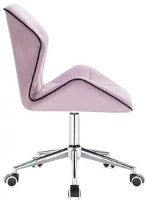 LuxuryForm DESIGN Stolička MILANO MAX VELUR na striebornej podstave s kolieskami - levanduľa