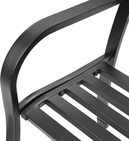 Záhradná hliníková lavička s operadlom 125 x 53 x 82 cm čierna