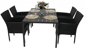 DEOKORK Záhradná ratanová zostava PALERMO 1+4 (rôzne dĺžky) stôl 150x90 cm