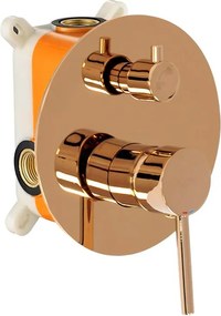 Rea Lungo, podomietkový sprchový set s ručnou a hlavovou sprchou, ružové zlato, REA-P4111