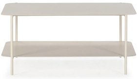 Krémovobiely kovový konferenčný stolík 58x90 cm Beatrix – MOME