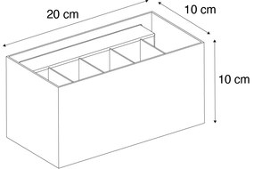 Moderná nástenná lampa čierna obdĺžniková 2-žiarovková - Edwin