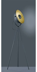 Tmavosivá kovová stojacia lampa Trio Chewy, výška 160 cm