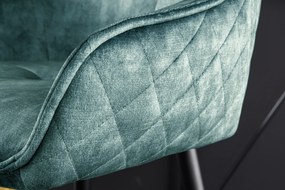 Barová stolička Euphoria 100cm benzínová zamatová lakťová opierka