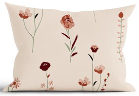 Bavlnená obliečka na vankúš Renforcé 40 × 60 cm - Vlčie maky béžové