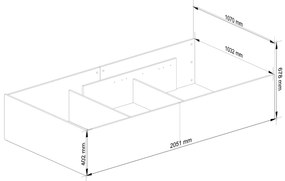 Jednolôžková posteľ Cezar  (dub sonoma) (s matracom a roštom). Vlastná spoľahlivá doprava až k Vám domov. 1069588